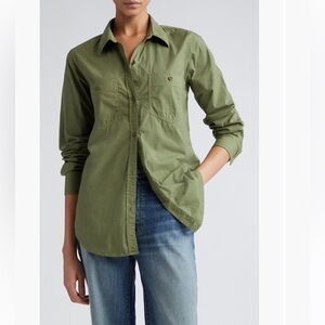 NILI LOTAN Perine Button Down Shirt Cano Green L NWT